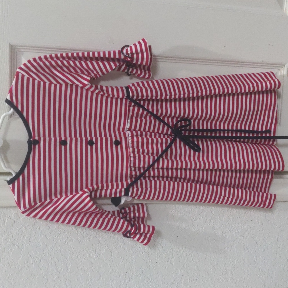 Florence Eiseman Girls Red& White Striped Dress. Size 4 T - Picture 5 of 6